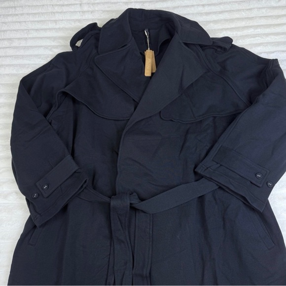 NWT SKIMS Boyfriend Fleece Oversized Trench Coat • Washed Onyx • Women’s S New - Picture 9 of 15